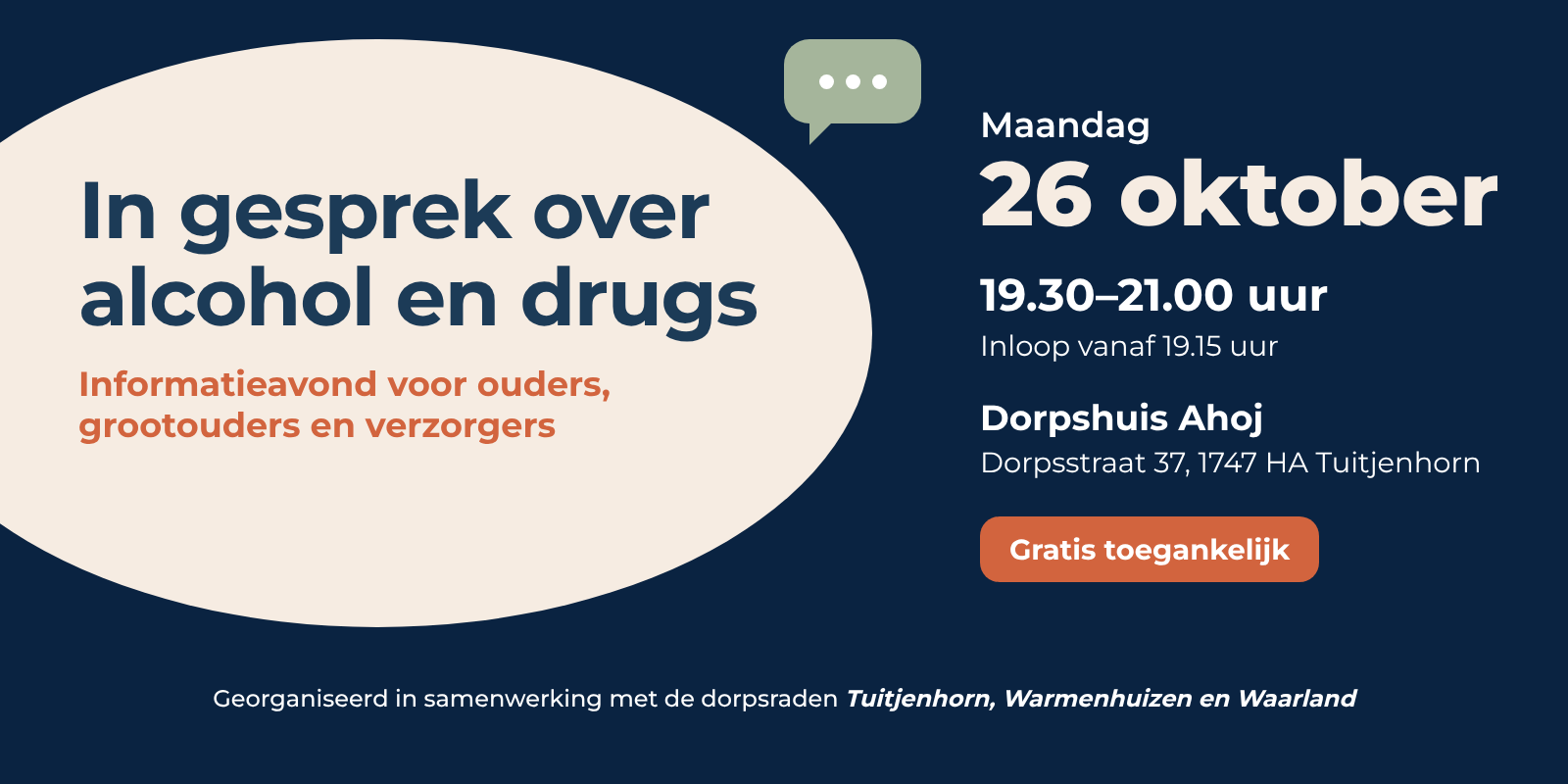 informatieavond in gesprek over alcohol in tuitjenhorn